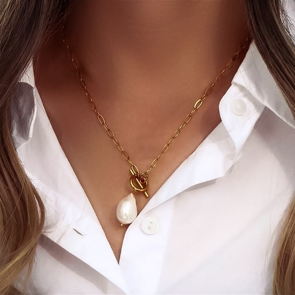 🔵𝟲𝟱%𝗢𝗙𝗙 𝗯𝘂𝗻𝗱𝗹𝗲𝘀 𝟯+🔵 NEW Freshwater Pearl Stainless Steel Necklace - Picture 7 of 14